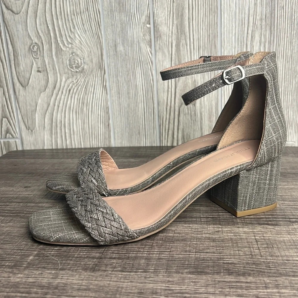 Maurice’s Roxy Braided Strap Heel Sandal Size 8
